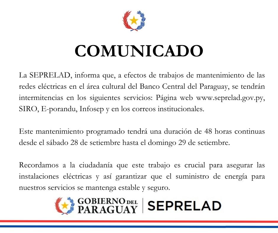 COMUNICADO DE LA SEPRELAD 