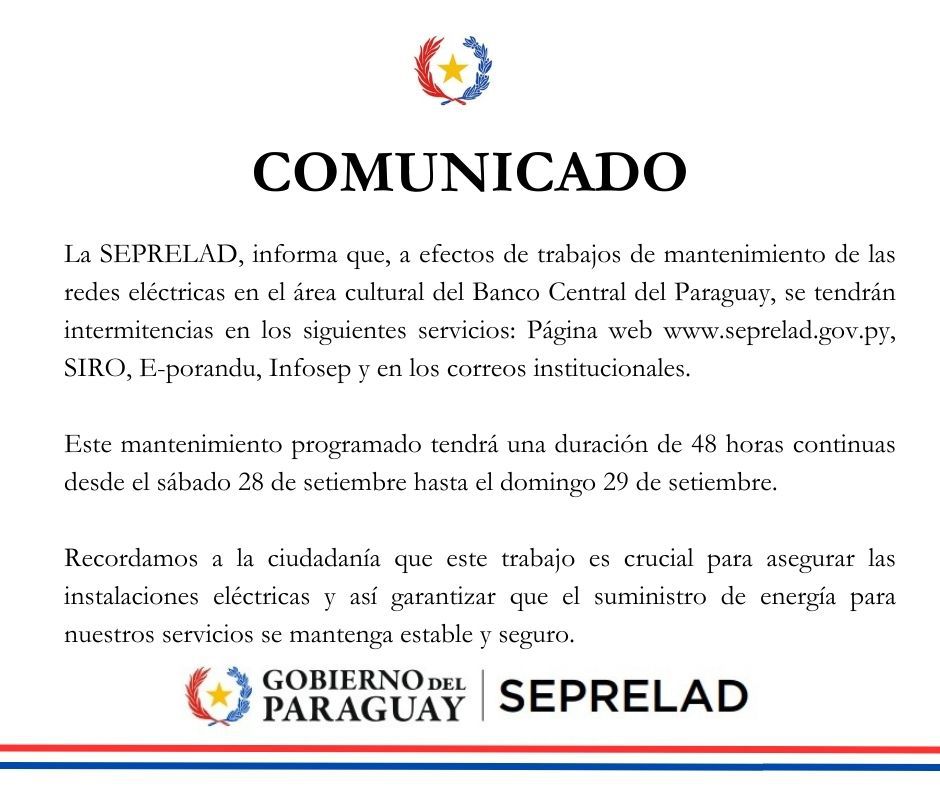 COMUNICADO DE LA SEPRELAD 