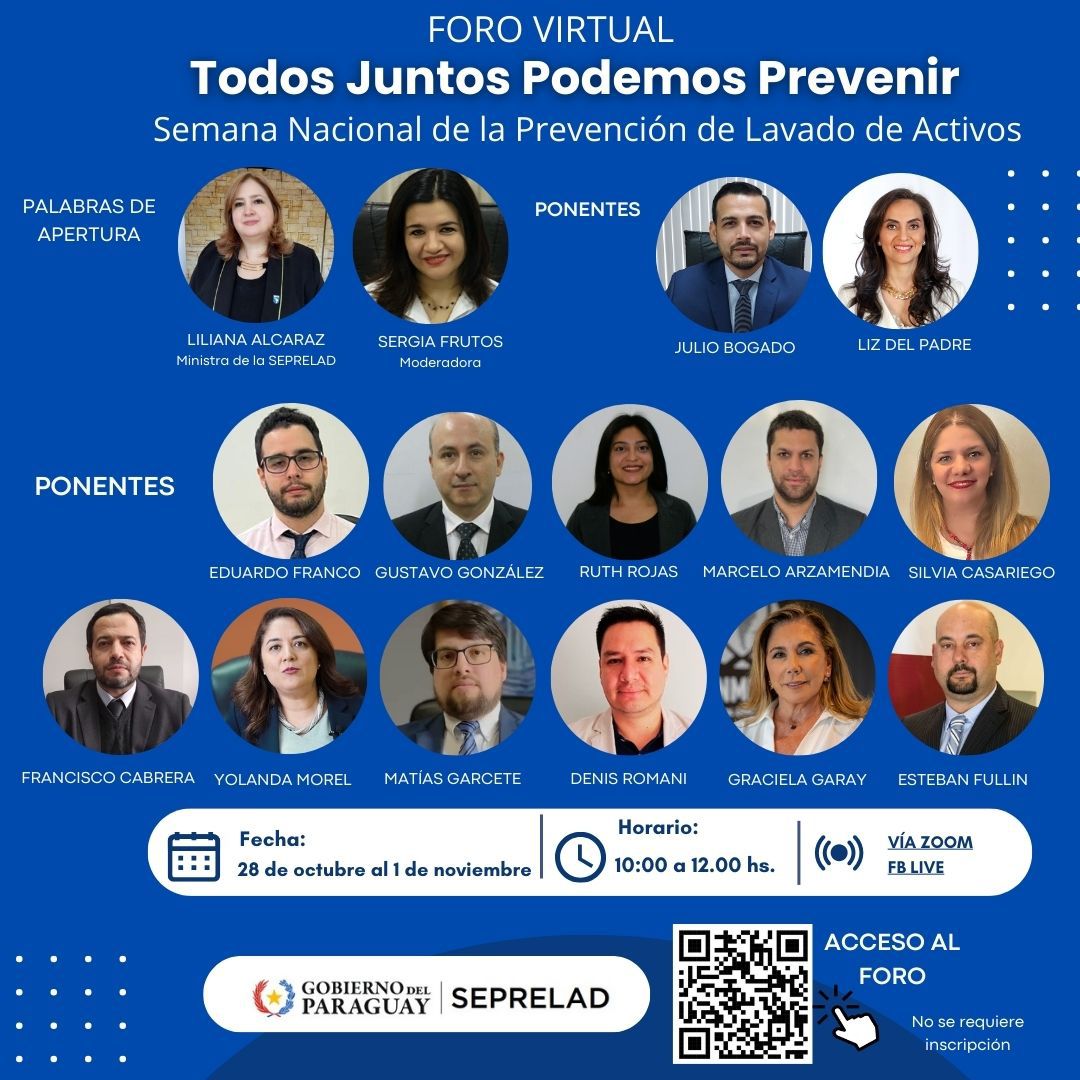 SEPRELAD invita al Foro Virtual en el marco de la Semana Nacional de la Prevención de Lavado de Activos