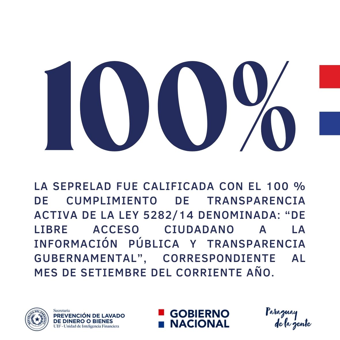 SEPRELAD cumplió 100% con la ley de transparencia gubernamental y acceso a la información pública