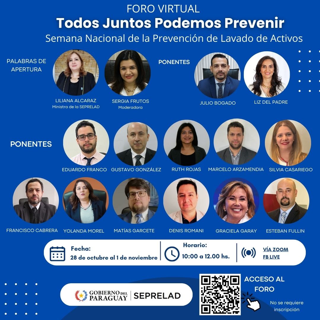 SEPRELAD invita al Foro Virtual en el marco de la Semana Nacional de la Prevención de Lavado de Activos